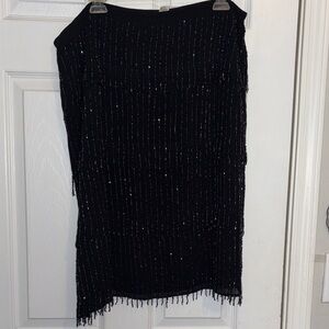 Chicos Elegant Black Beaded Skirt